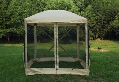 Gazebo Tent Fire Resistant with Fiberglass Poles &amp; Mosquito Netting 10ft x 10ft