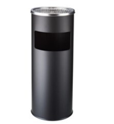 Powder Coated Black Ashtray Bin with Removable Waste Container - 10L HB-40