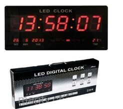 Digital LED Wall Clock with DD/MM/YYYY Temperature Function - Model YX-4622