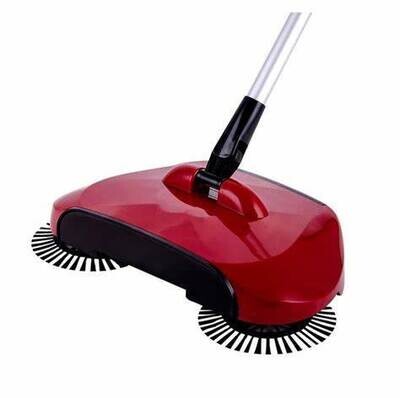 Generic Hard floor sweeper cleaning brush with long handle. RED