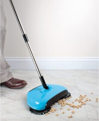 Generic Hard floor sweeper Brush cleaner with long handle. BLUE
