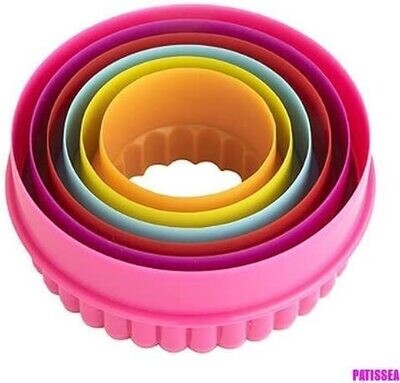 Cookie cutters round 5pc set colored Children&#39;s Cookie Cutters for Cakes, Biscuits, Fruit, Sandwich, Fondant