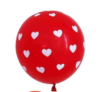 Valnetine balloons 100pcs pack RED with hear shape polka