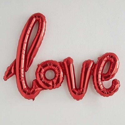 Valentine Large Red LOVE Foil Balloons Banner Wedding Bridal Shower Anniversary Engagement Party Red