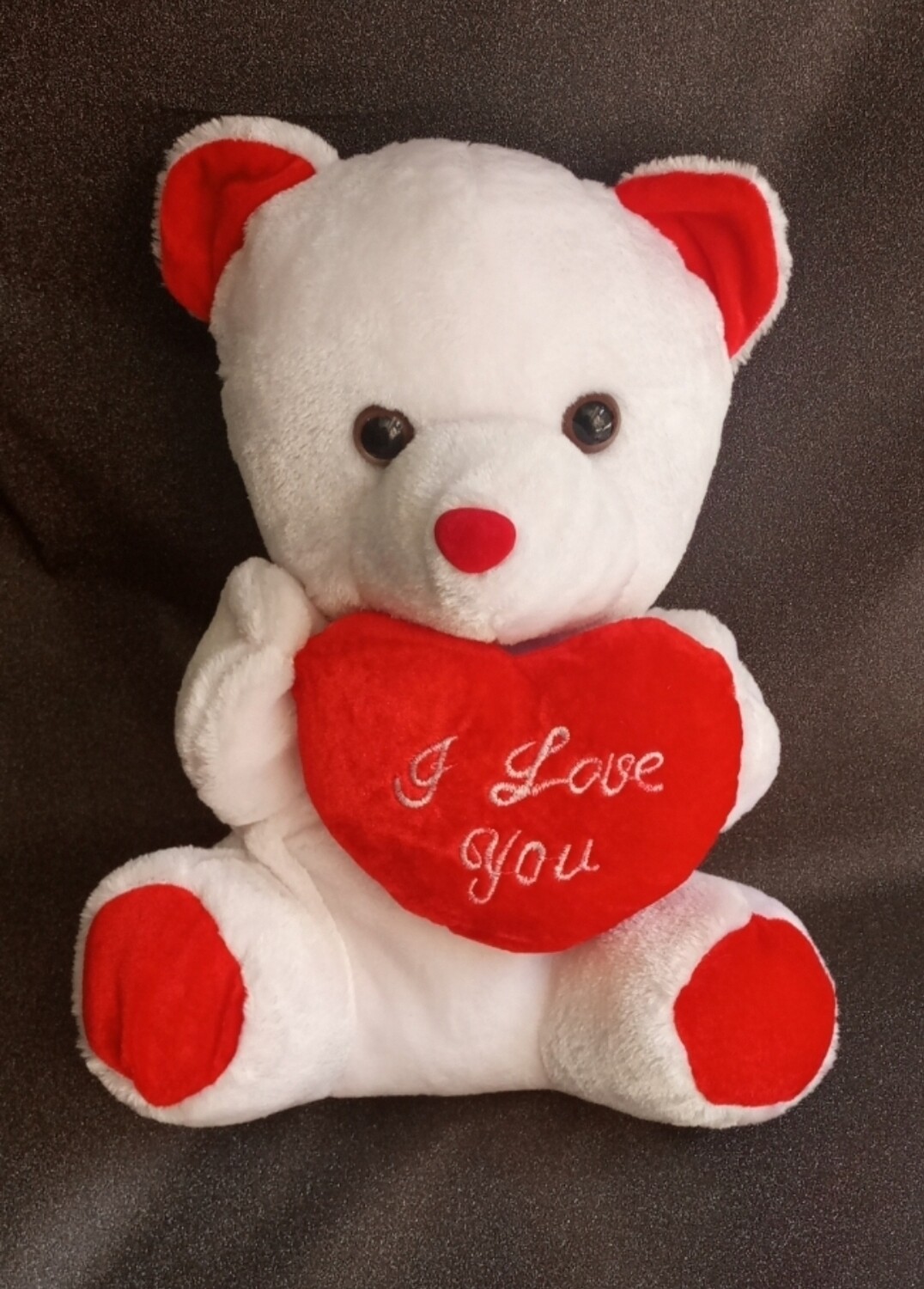 Valentine Teddy bear 40cm WHITE Valentines Day Gifts for Her Women Wife, Teddy Bear Stuffed Gifts for Kids, Christmas Birthday Gift for Her Girlfriend Fiancée from Boyfriend Husband