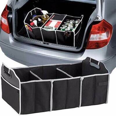 Collapsible car boot organizer 3 compartment L57cmXW32cm