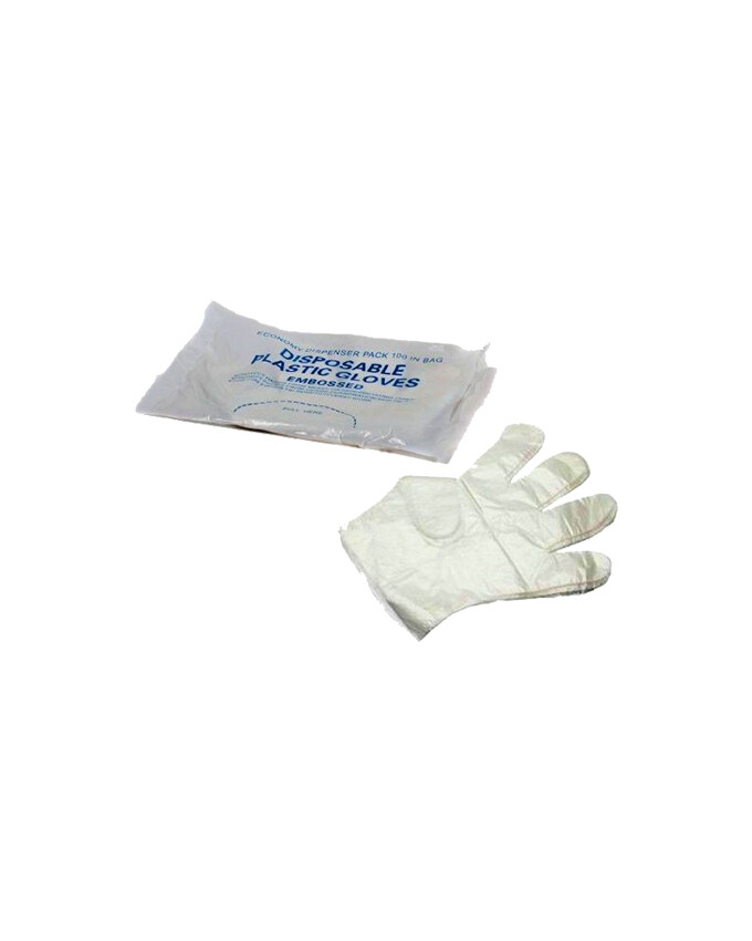 Disposable embossed plastic gloves 100PCS in white bag YF01
