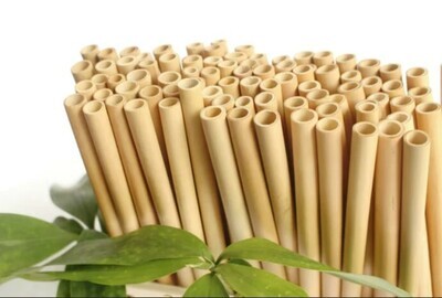 Bamboo straw flat edge 8X200MM ecofriendly reusable 100 PCS BSTRAW