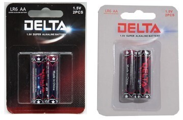 Delta Super Alkaline AA B2 (LR6) Batteries 1.5V Pack Of 2 DELTA-AAB2