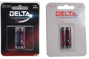 Delta Super Alkaline AAA B2 (LR03) Batteries 1.5V Pack Of 2