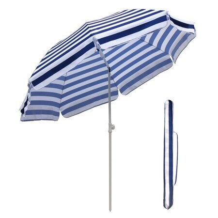 Beach umbrella with blue & white stripes BJSCU003-C
