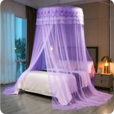 Round free size mosquito net (fits all bed sizes) Purple
