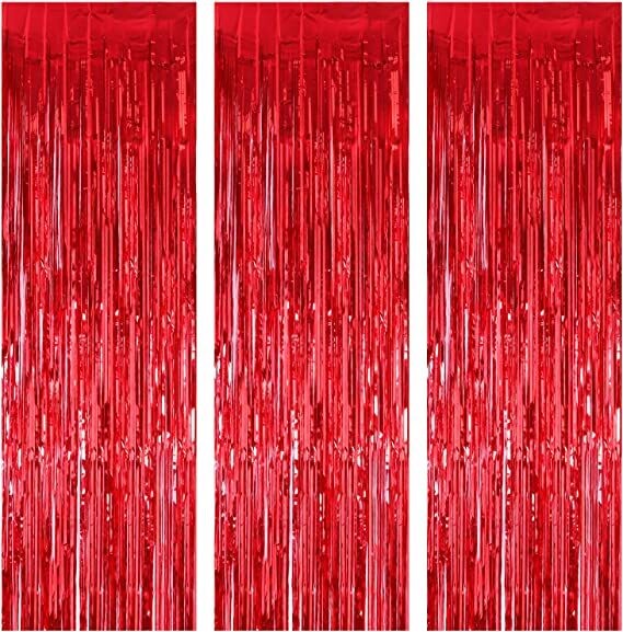 Backdrop Metallic Tinsel Foil Fringe Curtains 1mx2m Background for Birthday Wedding Party Christmas Decorations ,bachelorette themed party back drops
