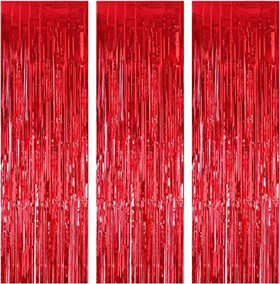 Backdrop Metallic Tinsel Foil Fringe Curtains 1mx2m Background for Birthday Wedding Party Christmas Decorations ,bachelorette themed party back drops