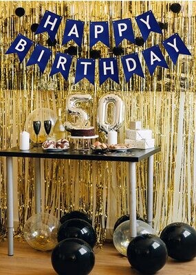 Happy Birthday Banner Birthday Decorations,PINK and Golden Premium Quality Happy Birthday Banners with Golden Sparkle Shimmering Letters, Reusable Birthday Party Supplies Perfect for Kids Girls and