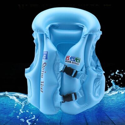 PARIS  Fashion Kids Floaters Inflatable Swimming Jacket Vest SC-LJ200  48x37cm medium (4-10yrs) Blue