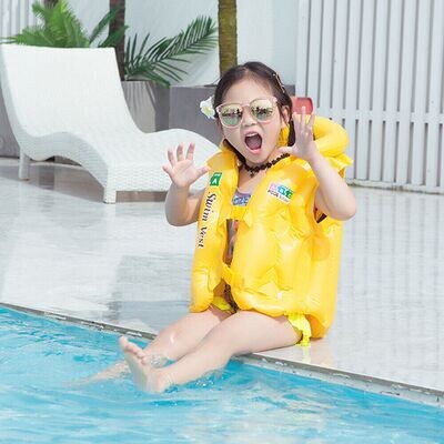 SY Fashion Kids Floaters Inflatable Swimming Jacket Vest SC-LJ200 48x37cm medium (4-10yrs) Yellow