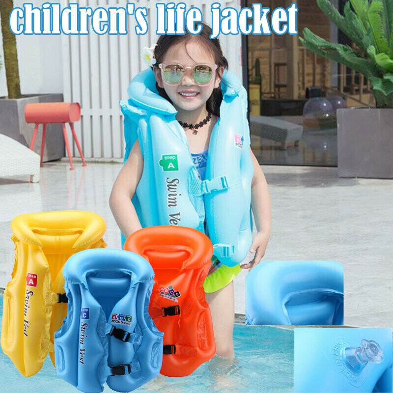 SY Fashion Kids Floaters Inflatable Swimming Jacket Vest SC-LJ200  48x37cm medium (4-10yrs) Blue