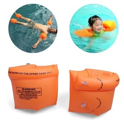 Inflatable Arm floater Band, Orange/Yellow, 0.18mm PVC, 23x19.5cm SC-AB100 (Small)