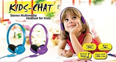 CLiPtec® BMH835 URBAN KIDS-CHAT Dynamic Stereo Multimedia Headset for Children (Music Playback and Mic for Smartphones) - Purple