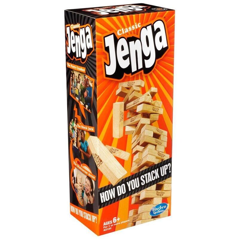 Authentic Hasbro Jenga - Classic Strategy Wood Block Game A2120