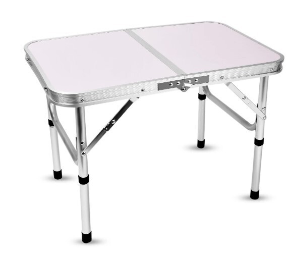 ​Aluminum Folding Camping Table Laptop Bed Desk Adjustable Height Outdoor Table (Colour Brown)