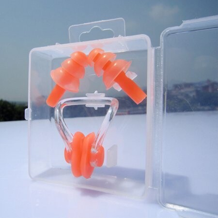 Grilong silicon Nose clip & ear plug in PP box N-4208-1