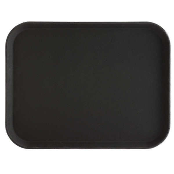 Fiber glass non slip serving tray surface rubber bottom fiberglass  56X40cm Rectangular Hotel serving tray 1622FB