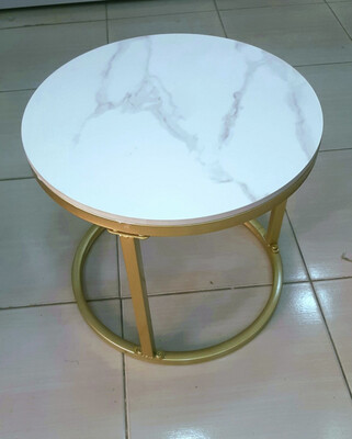 Coffee table Nordic 1pc Large 60cm White Round Nesting Table Small Coffee Table, White Natural Marble Tabletop, Suitable for Living Room Office Sintered Stone Nesting table Large