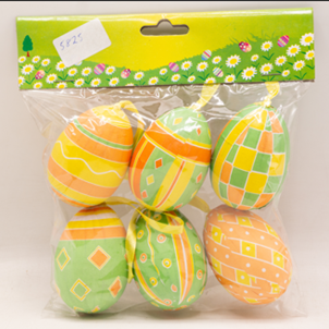 Easter Eggs 6pcs - Colorful Eggs with Print #5825/KET043