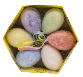Easter Eggs Colorful 6pcs - Vibrant Decoration Set in a Gift Box #5813/KET032