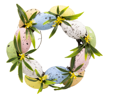 Easter Wreath with Eggs &amp; Flowers - Charming 20X5cm Decor for Easter Festivities #G2022-069