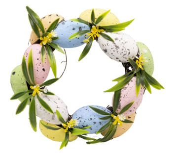 Easter Wreath with Eggs & Flowers - Charming 20X5cm Decor for Easter Festivities #G2022-069