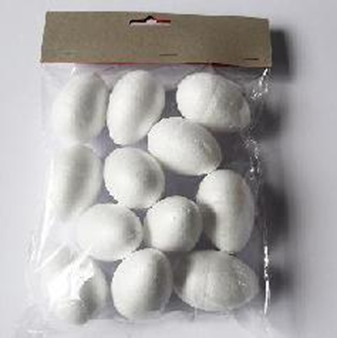 Easter Egg White 12pcs (6x4cm) - Foam Charming Decorative Eggs for Easter Festivities #SYFHJ-692208