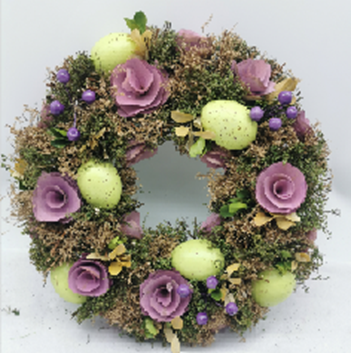 Easter Wreath with Eggs, Flower, and Decorations - Charming 30*8cm Festive Display SYFHJ-6922137