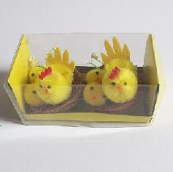 Easter Decoration Chick Set - Adorable 6x4cm Chick (2pcs), Chicken Coop (2pcs), 2cm Chick (4pcs) SYFHJ-692202