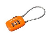 Munkees 3608 High Quality Stainless Cable Combination Travel Lock Orange