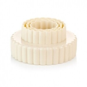 Nested round  3pc double sided cookie cutter 3.5cm to 8.8cm plastic pastries cutter