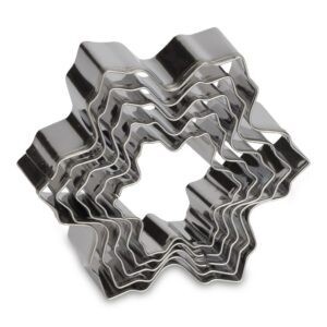 Metal Cookie Cutters 5pcs 4.5cm-10.5cm Biscuit Cookie Cutter includes Hearts, Round，Star, Flower,Cookie Cutters for Baking #3632
