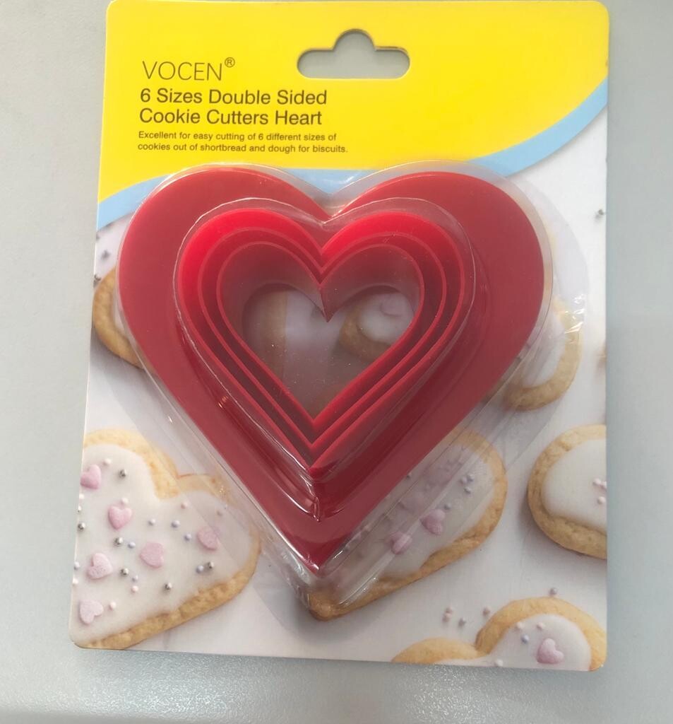 Nested heart-shaped 3pc4cm-9.5cm double sided cookie cutter 3.5cm to 8.8cm plastic pastries cutter #0725