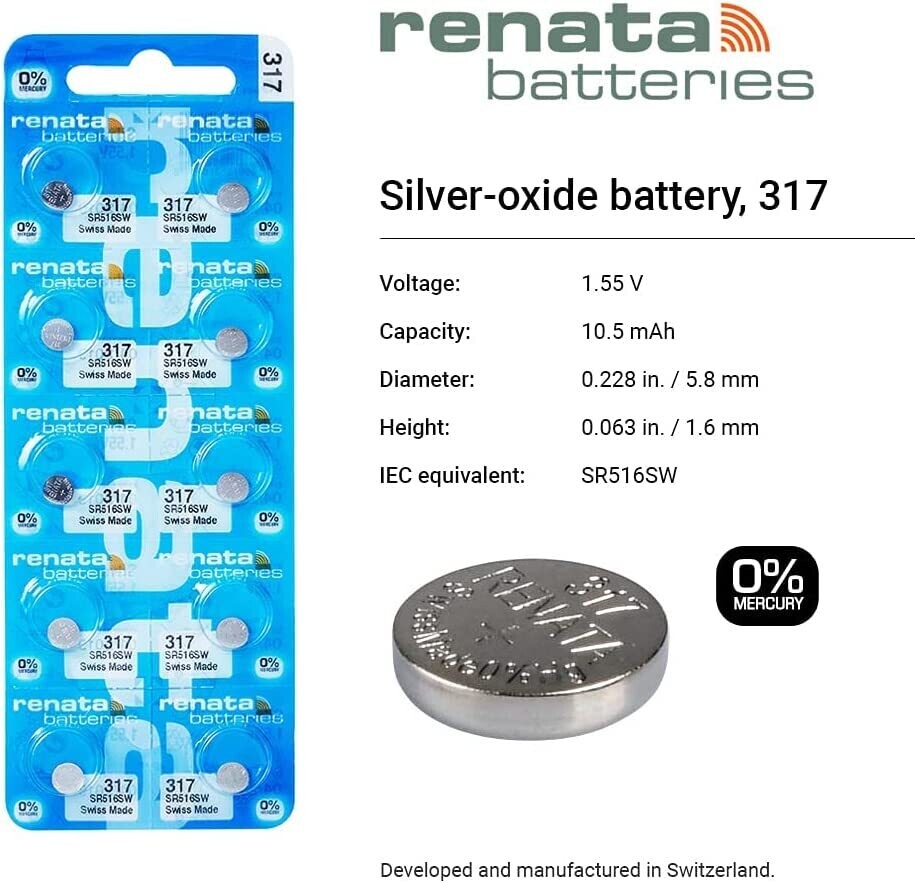 Renata 317 Watch Battery: Swiss Power for Your Timepiece