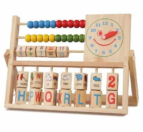 Educational Wooden Multifunctional Calculation Frame Learning Bead Abacus Letter Clock Alphabet Digital Number Math 3920-ECD