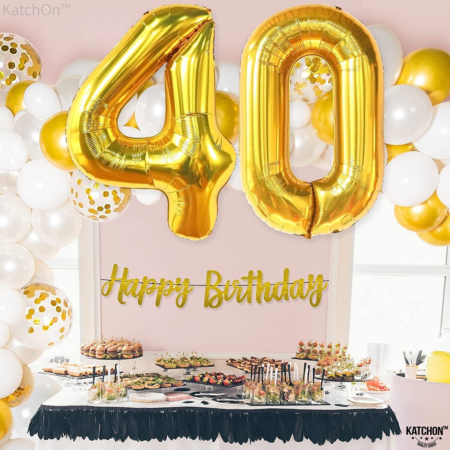Gold Foil  balloon 40 birthday 30"  Digital Number Balloons, 40Birthday Decoration for Girls or boy Men, 21 Year Old Birthday Party Supplies (Number"40")