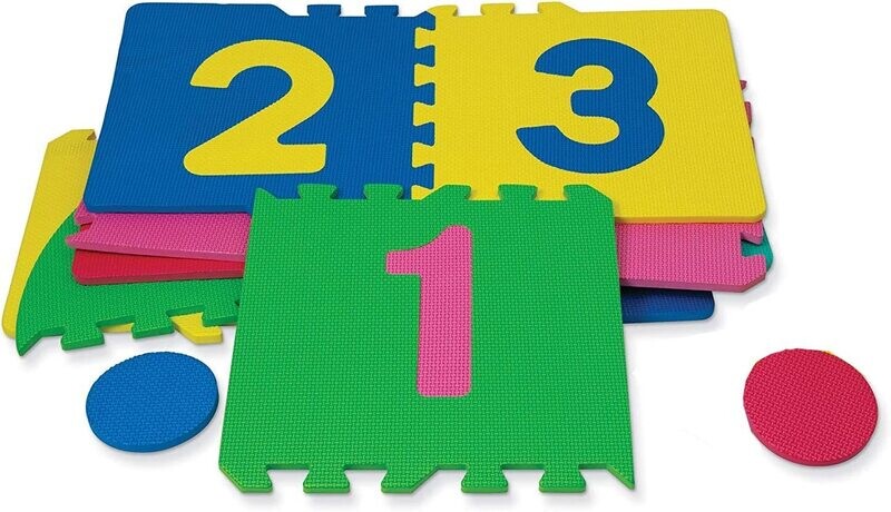 Hopscotch Playmat Foam Interlocking Puzzle Floor Mat - 10 Large Number Tiles 31x31x1Cm (MAT-HOP)