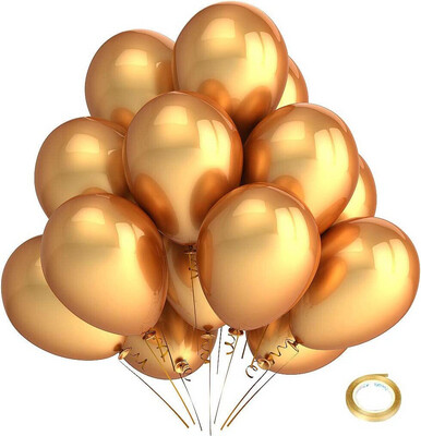 Balloons 50pcs packGold Latex Balloons for Valentine ,Wedding Graduation Baby Shower Birthday Party Decorations