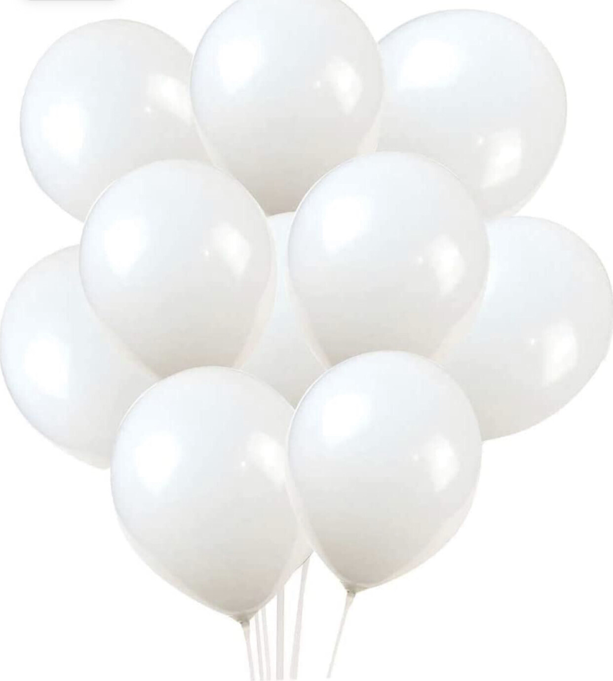 Balloons 50pcs pack White Latex Balloons for Valentine ,Wedding Graduation Baby Shower Birthday Party Decorations