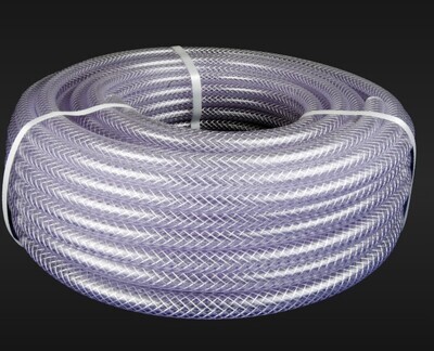 PVC Braided Water Hose, Clear Size: 1/2&quot; X 30 MTS