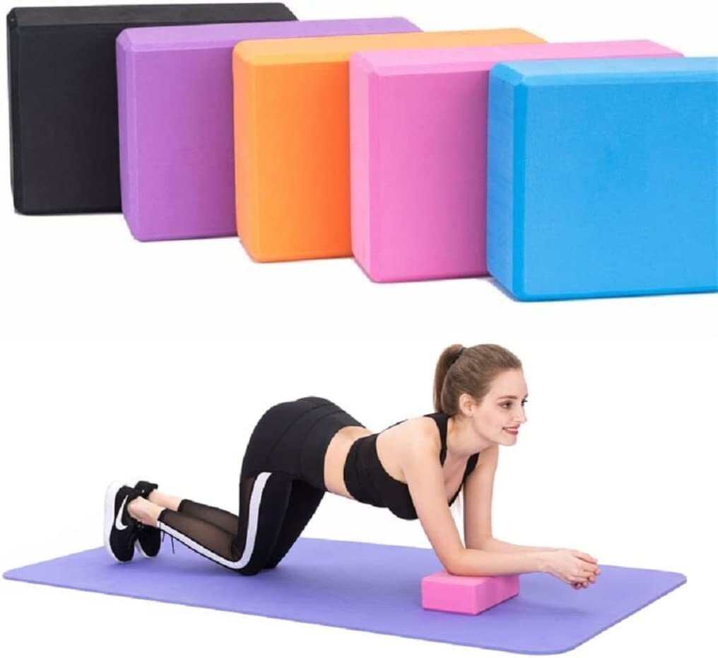 Bright Yoga Blocks, 9''x6''x3'' - High Density EVA Brick Foam Blocks to Support & Deepen Poses Supportive, Soft Non-Slip Foam Surface Yoga Block Yoga Essentials for Yoga,  #QJ-YB002 BLACK