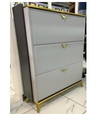Shoe rack with lockable cabinet
