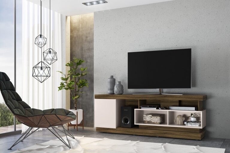 Tv Rack Tijuca – TVR315 – Natural Real/Off White – Colibri